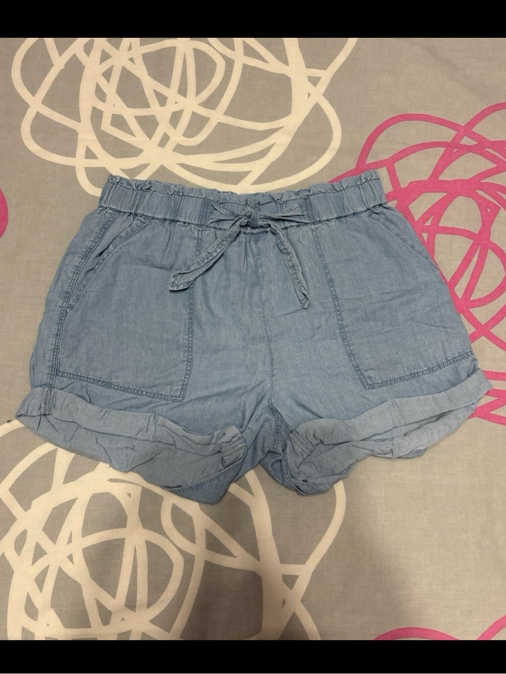 Aerie Light Blue Tie Front Shorts